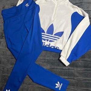 Adidas Activewear- Crop Top Sweatshirt and Leggings set